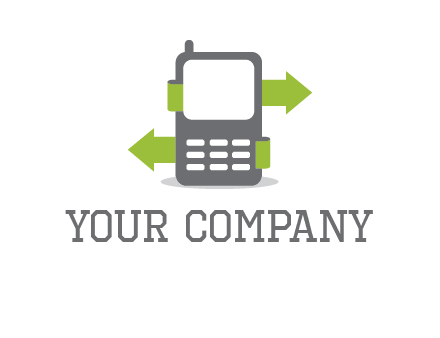 green arrows going out of a mobile phone