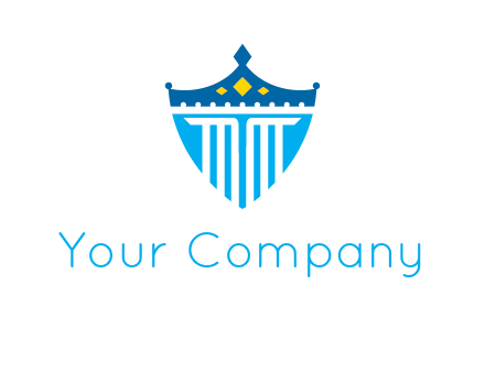 pillar and crown inside shield logo