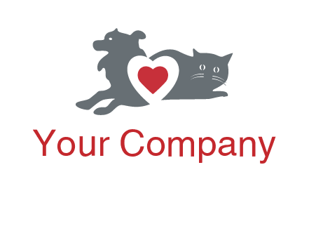 cats and dog heart logo