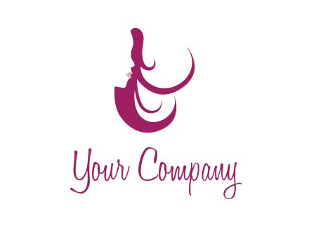 lips and hair of a woman logo