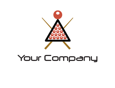 snooker logo with cue stick and cue balls in a starting position