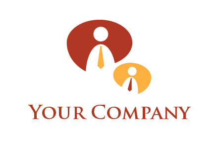 abstract person inside the speech bubble with tie logo