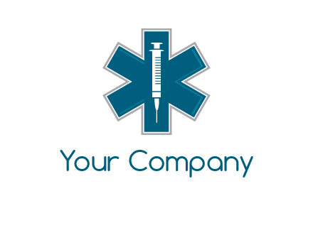 injection inside medical sign logo