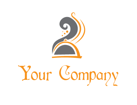 dish with swirls as smoke restaurant logo