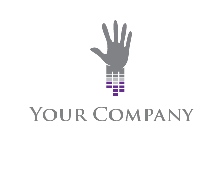 hand merge with music bars logo