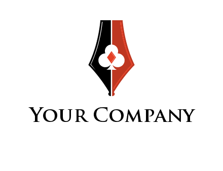playing card symbols inside pen icon