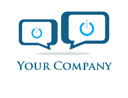 speech bubbles with power button sign icon