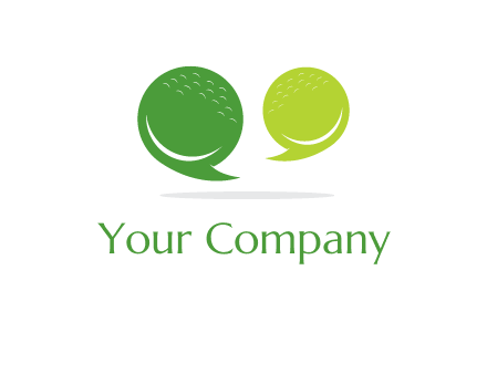 golf ball speech bubbles logo