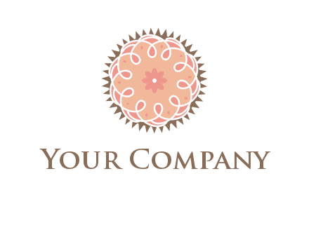 abstract spiral cupcake with flower food logo