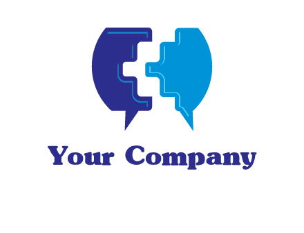chat bubble in pieces communication logo
