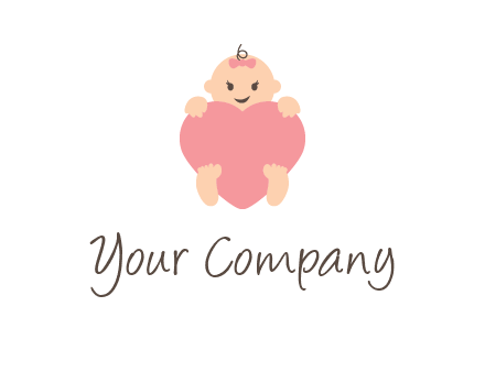 baby with heart childcare logo